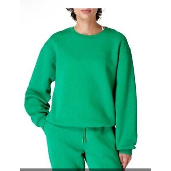 Sweaty Betty Elevated Sweatshirt Vivid Green Women’s Size Cotton Blend M - Picture 1 of 7